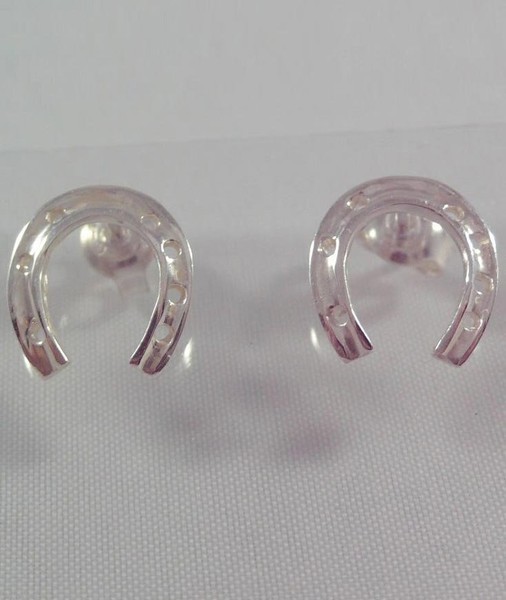 Kleine Hufeisenohrringe Handgefertigt In Sterlingsilber Luce-image