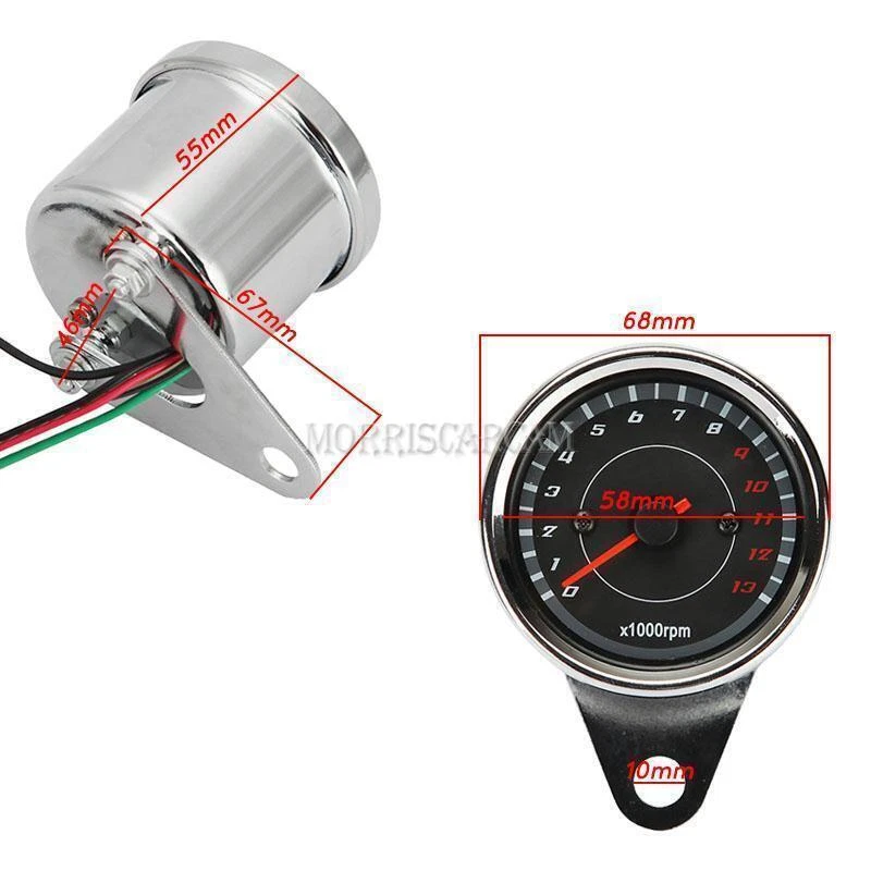 Medidor de tacómetro LED para motocicleta Harley XL Sportster 1200 Custom Dyna Glide Foto 2 de 4