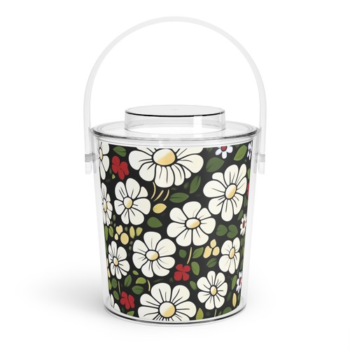 Ice Bucket, Large Print Flowers, Floral Ice Bucket, Flower Design, Botanical