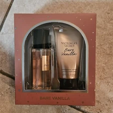 Victorias Secret Bare Vanilla Body Mist Lotion Mini Gift Set Holiday Travel NWT