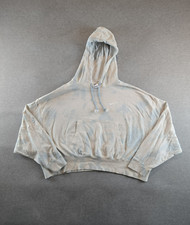 Nike Hoodie Womens Large Tie Dye Crop Pullover Swoosh DM6716-494 Kangaroo Pocket