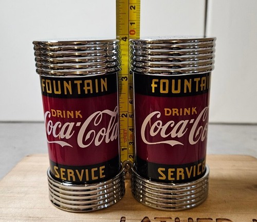 Vintage 1997 Tablecraft Coca-Cola 4in Fountain Service Salt&Pepper Shakers NIP - Picture 5 of 6