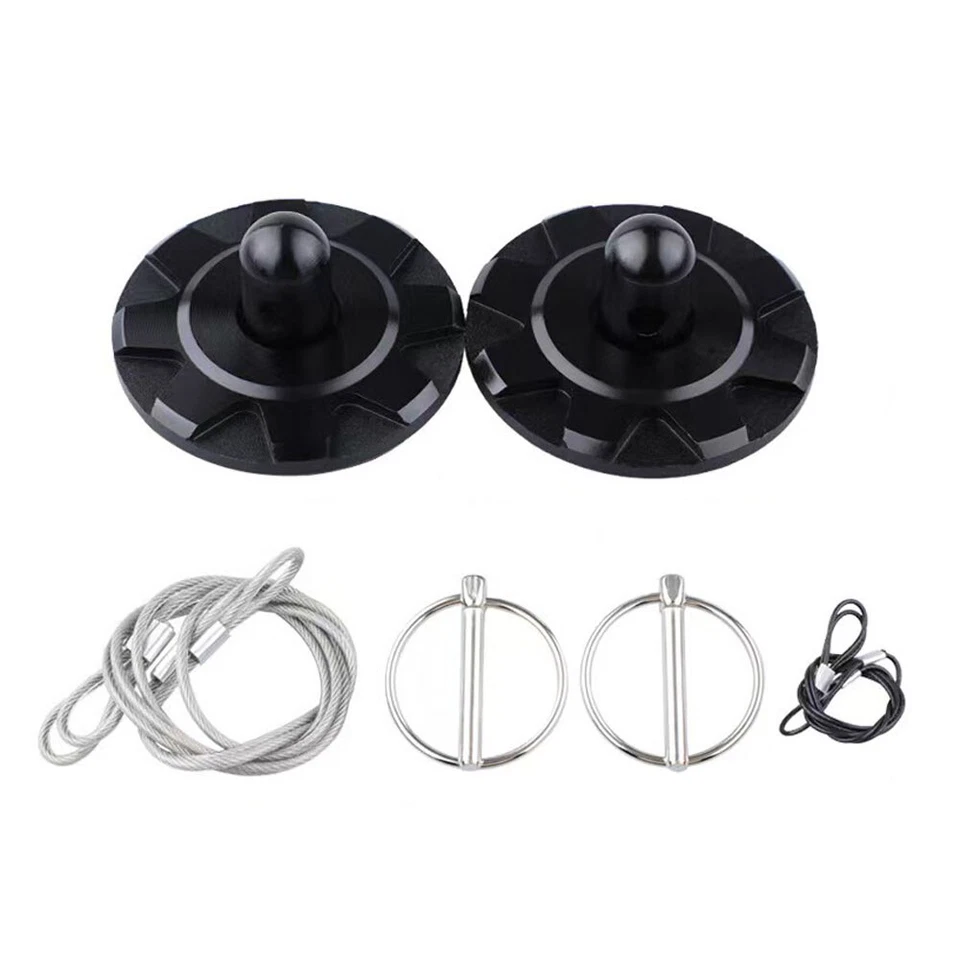 Kit de apariencia de pestillo de bloqueo de capó deportivo de carreras de autos CNC negro 2XBlack Foto 2 de 4