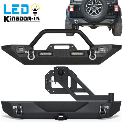 Front / Rear Bumper w/ Tire Carrier for 2018-2025 Jeep Wrangler JL & Unlimited