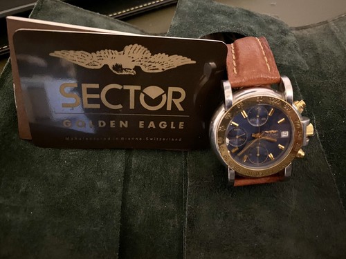 Sector WATCH 7750 Cronografo Golden Eagle Valjioux Oro e Acciaio OROLOGIO  Brown | eBay