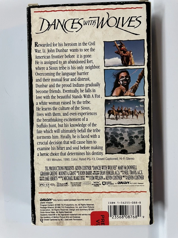 dances with wolves vhs 1990 - Image 3 of 4