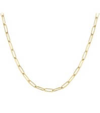 14K Goldplated Paperclip Chain Adjustable Necklace For Women