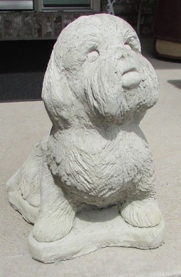 LIFE SIZE CONCRETE SHIH TZU STATUE MEMORIAL OR USE AS A GRAVE MARKER
