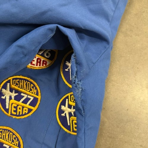 Vintage 70s 80s EAA Experimental Aircraft Osh Kosh Patchwork Zip UP Jacket M - Picture 5 of 8