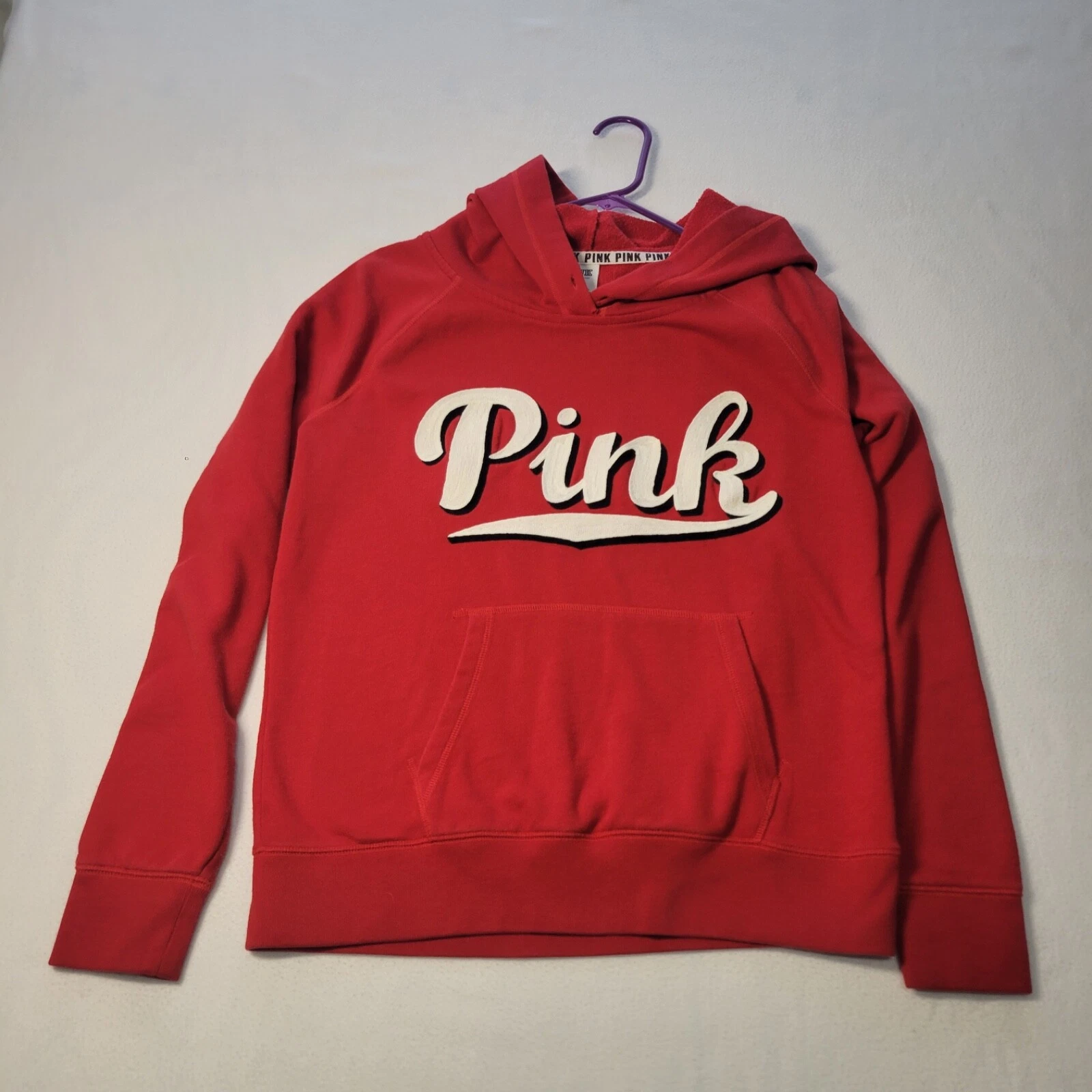 UNDERCOVER Felpa con cappuccio pullover Pink By Victoria Secret rossa bianca donna taglia L manca coulisse