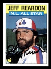 1986 Topps Baseball #711 Jeff Reardon (All-Star) Signed Autograph (No COA) *d3