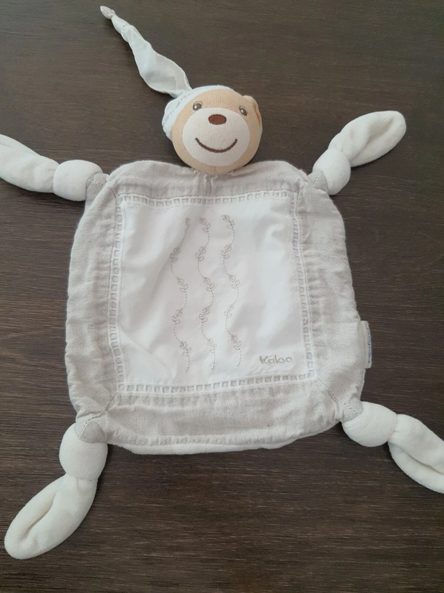 Kaloo htf Tan Bear Security Blanket Lovey 11 Knotted Stuffed Plush Baby  doudou