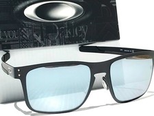 NEW Oakley HOLBROOK METAL Matte Black POLARIZED Galaxy Chrome Sunglass 4123