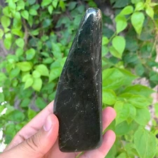 380g Best Quality Natural Dark Green Nephrite Jade Free Form