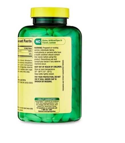 Spring Valley Calcium Plus Vitamin D Tablets Supplement 600 mg 250 Count - Picture 6 of 22