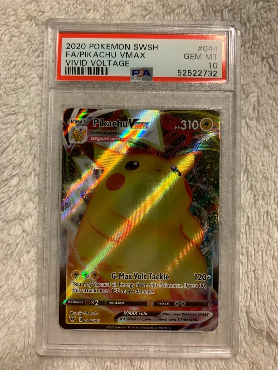 PSA 10 Pokemon Vivid Voltage Ultra Rare Pikachu VMAX 044/185 PSA 10 Pokemon Vivid Voltage Ultra Rare Pikachu VMAX 044/185