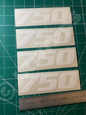 (X4) 750 Aufkleber Decals 135x35mm Motorrad Motorrad Tank Verkleidung GLANZ WEISS