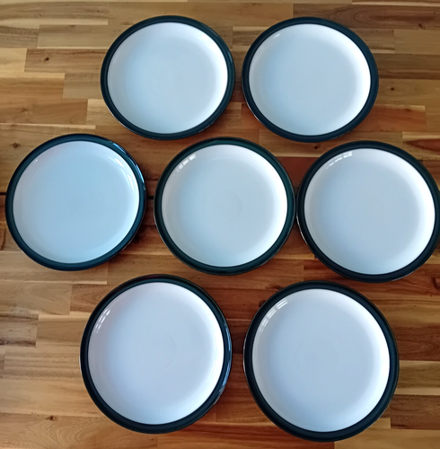 7 Denby Stoneware Greenwich Green Dinner Plates 10.25 Inches - Picture 6 of 8