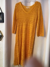 Madison & Hudson Orange Long Sleeves Open-knit Sweater Dress New Size XL