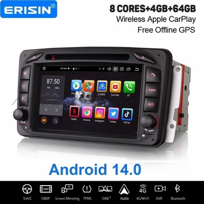 64GB Navi Android 14 Autoradio Mercedes C/CLK/G/A Klasse W209 Viano Vito Carplay