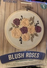 Leisure Arts BLUSH ROSES Embroidery Kit 50723 New