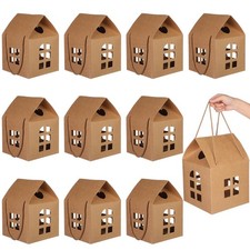 10 Pcs Christmas Large House Shaped Gift Boxes with Handles 7.87 x 7.87 x 11....