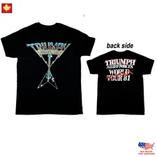Trending Triumph Allied Forces 1981 Album Tour T Shirt black Unisex S-5Xl 2 side