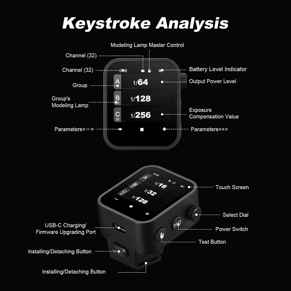 X3C X3 C X3-C TTL Wireless Flash Trigger Compatible for Canon Camera, OLED To... - Image 4 of 4