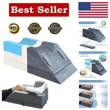 Soft Gel Memory Foam Leg Elevation Pillow with Washable Velvet Cover and Handles