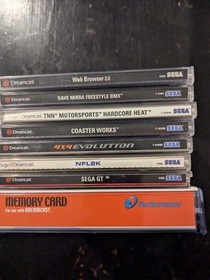 SEGA DREAMCAST BUNDLE w/ 4 CONTROLLERS  Memory Card/ /NFL 2K1/  various games