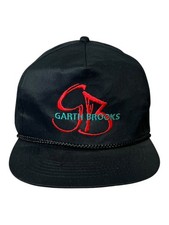 Vintage Garth Brooks Speedway Snapback Rope Hat Black OSFA Country Music