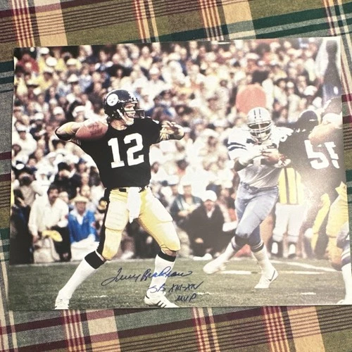 Terry Bradshaw Autographed Photo Pittsburgh Steelers Super Bowl XIII/XIV MVP
