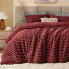 Fleece Queen Comforter Set -Super Soft & Warm Fluffy Burgundy Bedding Luxury ...