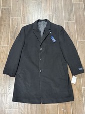 Chaps Ralph Lauren Overcoat Mens Size 48R Black Wool Blend Preppy Classic NWT