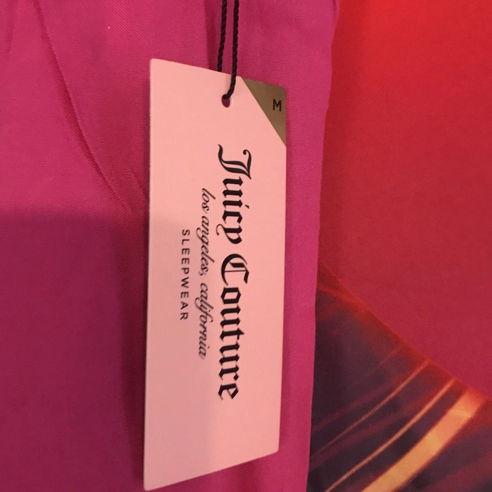 JUICY COUTURE Women's 2 Pack Sleepwear Bling Shorts Medium Pink & Blue Free Ship - Image 2 of 4