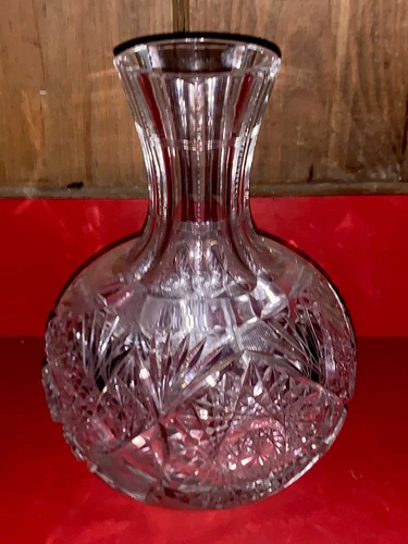 Beautiful Heavy American Brilliant Cut Decanter Small Chip