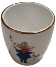 Vtg Arklow Ireland 1960s Nursery Rhyme Little Boy Blue Egg Cup 2"x2" crackle