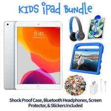 Apple iPad 7th Gen Bundle 128GB Wi-Fi 10.2 Silver 2019 - 1 Yr Warranty