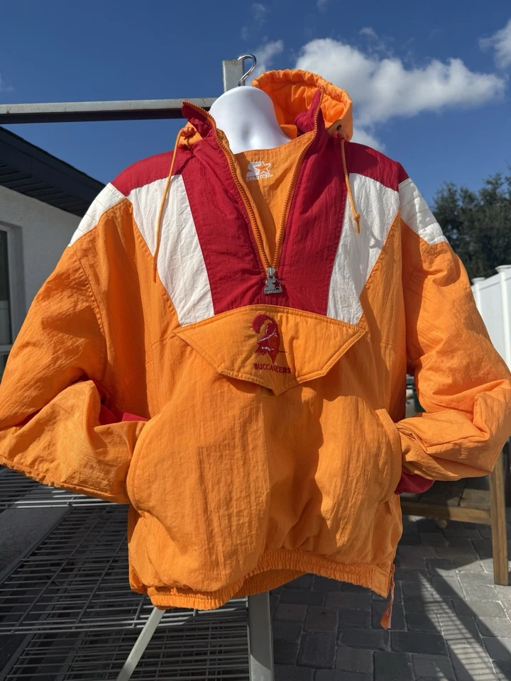 Chaqueta de iniciación Tampa Bay Buccaneers vintage años 90 Creamsicle XL Pullover RARA como nueva Foto 2 de 4