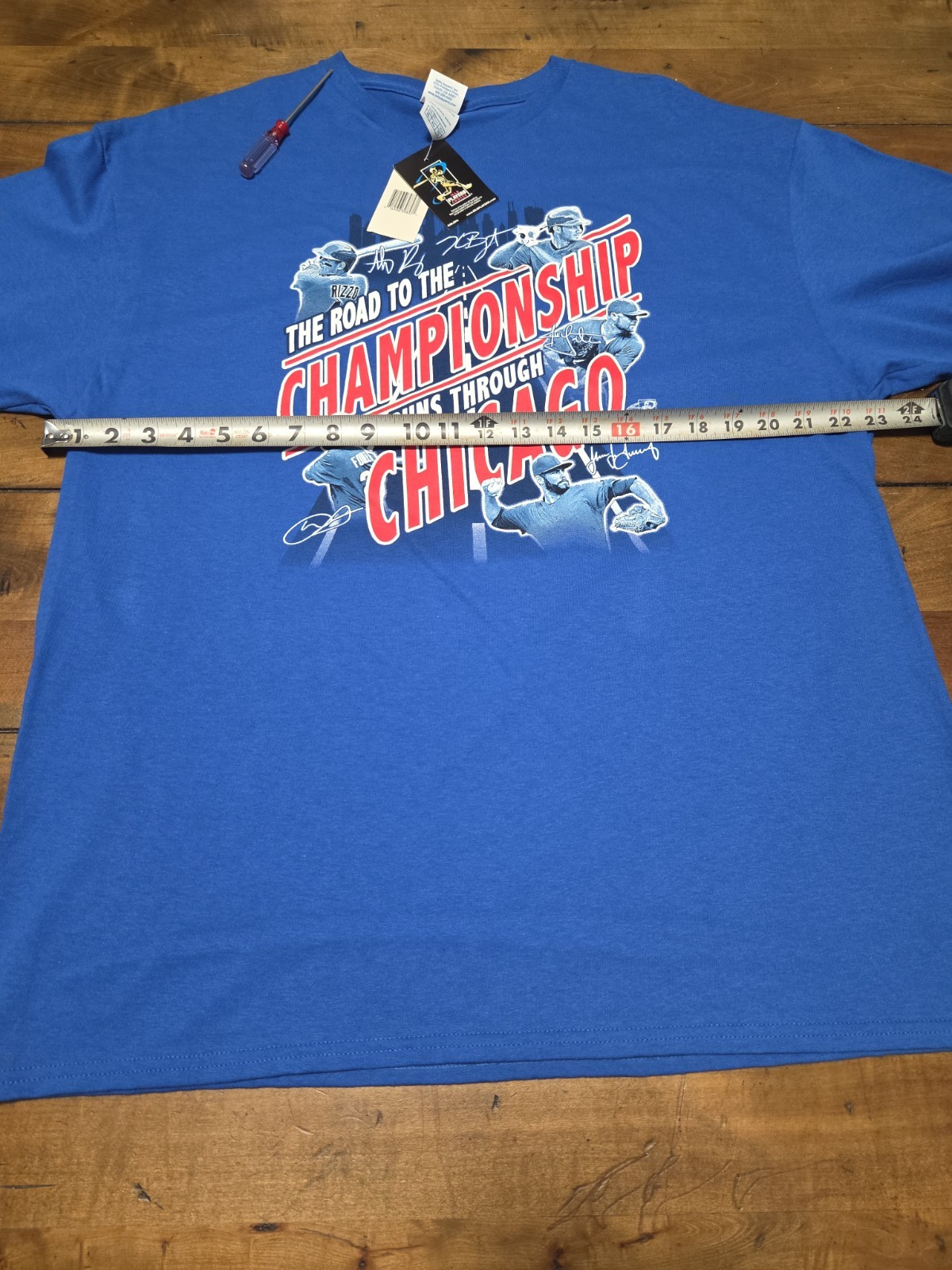 Chicago Cubs 2016 World Series Championship Shirt Mens XL NWT Rizzo Fowler Blue image 6