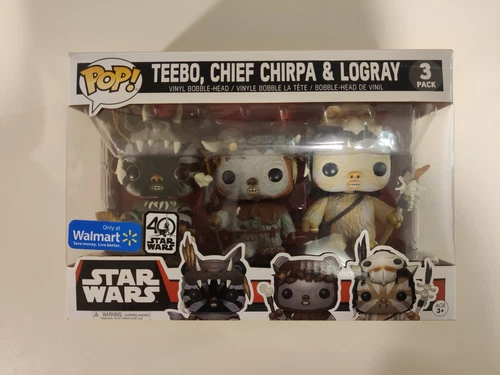 Funko Pop! Star Wars Ewoks  - Teebo, Chief Chirpa & Logray (Walmart Exclusive)