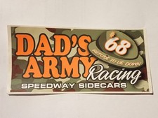DADS ARMY RACING SPEEDWAY SIDECARS c1970s AUSTRALIA WINDOW STICKER