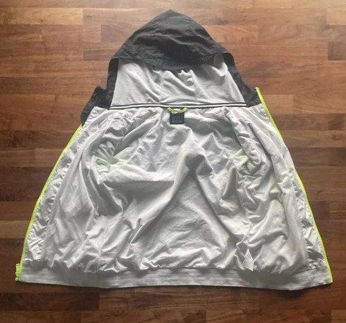 Nike Boys Windbreaker Youth L White/Black/Volt Colorblock Jacket - Picture 4 of 4