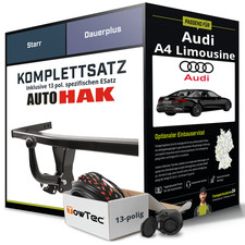 Für AUDI A4 Limousine Typ 8W2,B9 Anhängerkupplung starr +eSatz 13pol 05.15- Kit