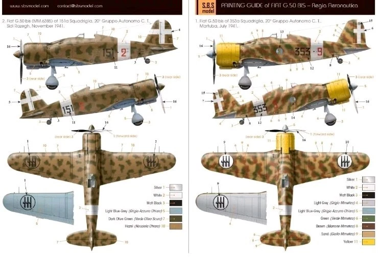 Fiat G.50 bis 'Regia Aeronautica' full kit SBS 7019 1/72 - Immagine 3 di 3