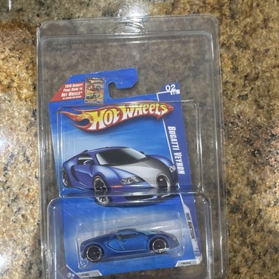 Hot Wheels Bugatti Veyron 1:64 Diecast Car Blue/Silver Hot Auction Unopened