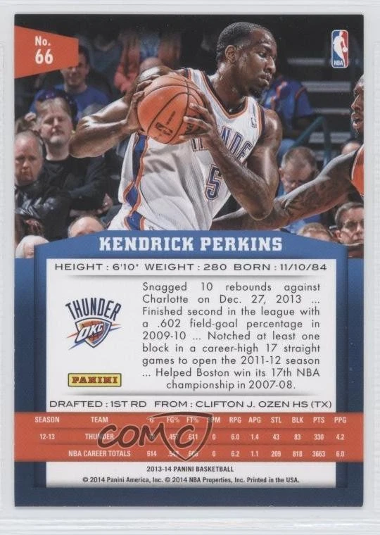 2013-14 Panini Kendrick Perkins #66 - Image 2 of 2