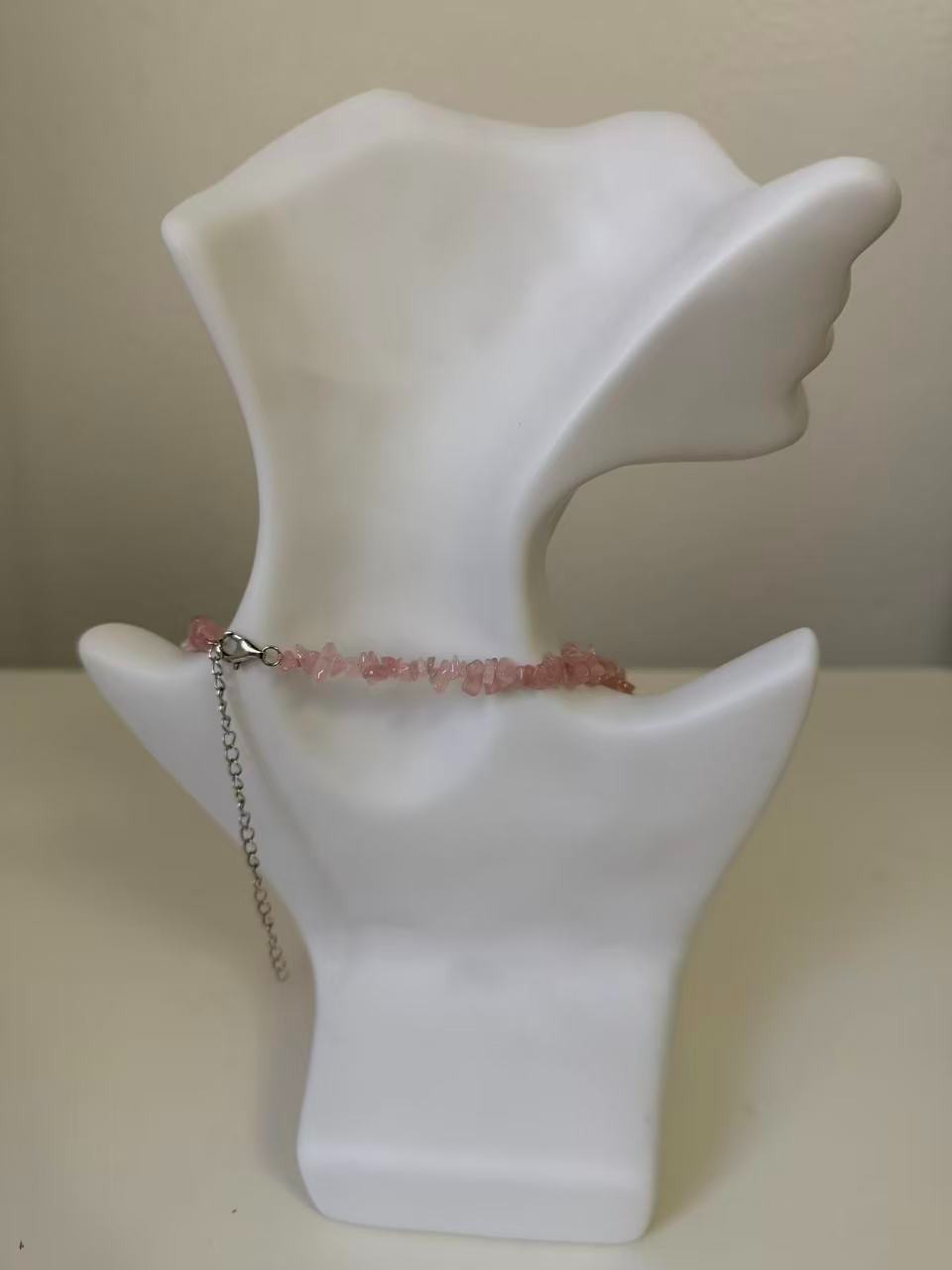 STS 925 Silver Rose Quartz Statement Necklace- He… - image 5