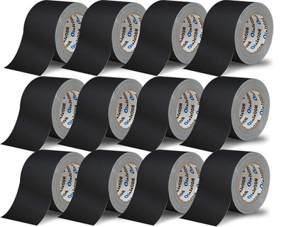 3 Inch Black Gaffers Tape -12 Roll Multi Pack Bulk -30 Yards per Roll - Easy Tea