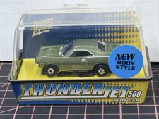 NEW Johnny Lightning Thunderjet '70 Plymouth 340 Cuda Green HO Slot Car MIP
